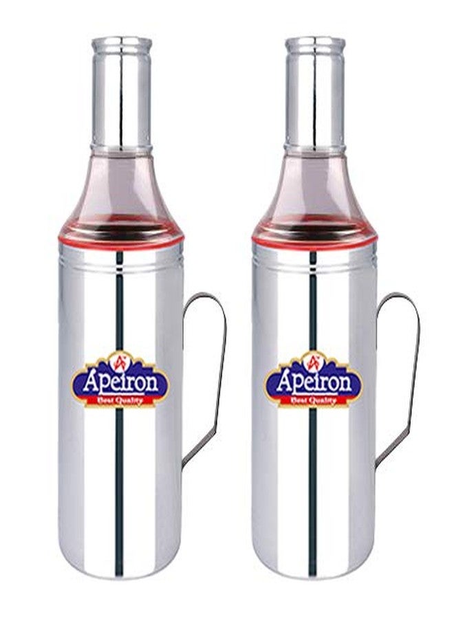 Apeiron Stainless Steel Cooking Oil Dispenser/Pourer (Red, 1000 ml) - Pack of 2 - Image 1
